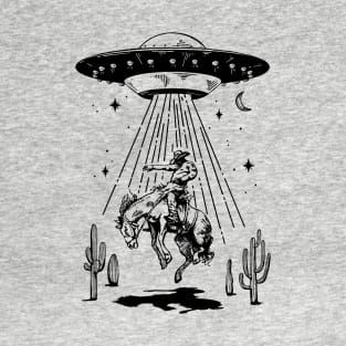 Ufo Alien Abduction Rodeo Cowboy T-Shirt